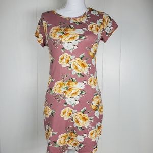 Pine floral bodycon dress size medium